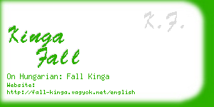 kinga fall business card